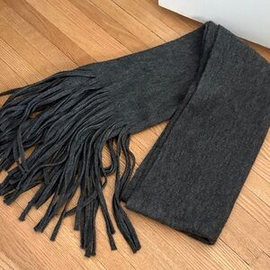 Lucky Brand Dark Gray Fringe Scarf